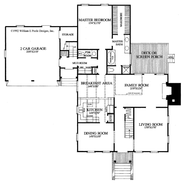 House Plan Design - Colonial Floor Plan - Main Floor Plan #137-351