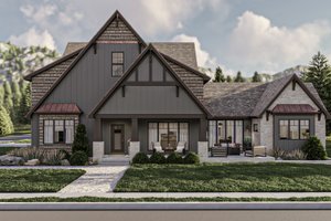 Tudor Exterior - Front Elevation Plan #455-559