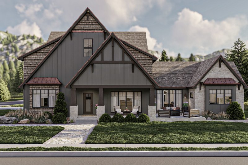 Tudor Style House Plan - 4 Beds 3.5 Baths 3240 Sq/Ft Plan #455-559
