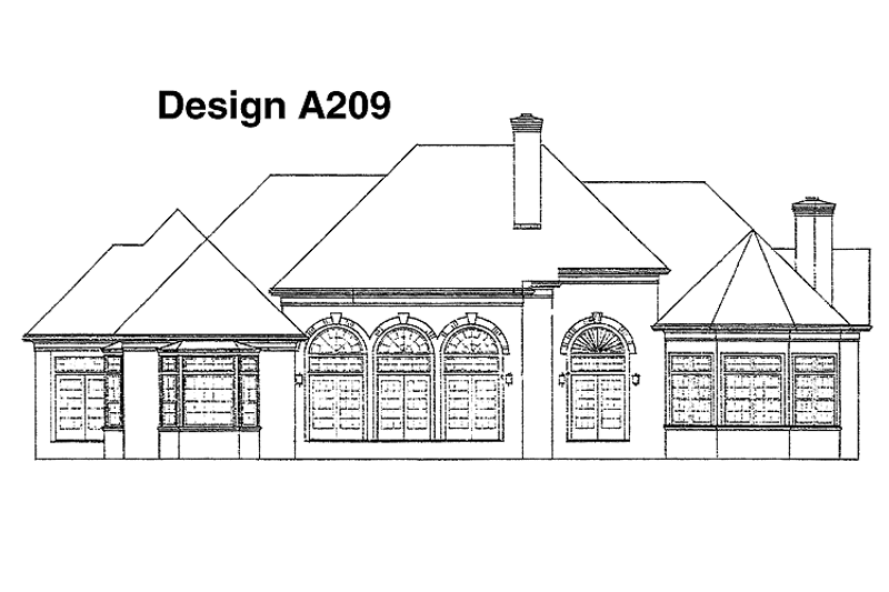 Dream House Plan - Exterior - Rear Elevation for Ranch House Plan #453-180 - 4 bed, 3 bath