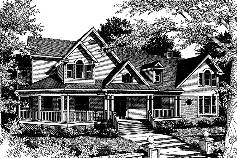Dream House Plan - Exterior - Front Elevation 3 for Victorian House Plan #952-109 - 4 bed, 4.5 bath