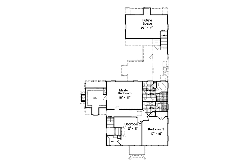 Dream House Plan - Floor Plan - Upper Floor for Classical House Plan #417-703 - 3 bed, 2.5 bath