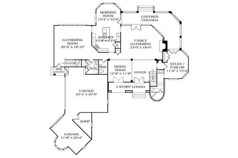 Dream House Plan - Floor Plan - Main Floor for European House Plan #453-317 - 3 bed, 2.5 bath