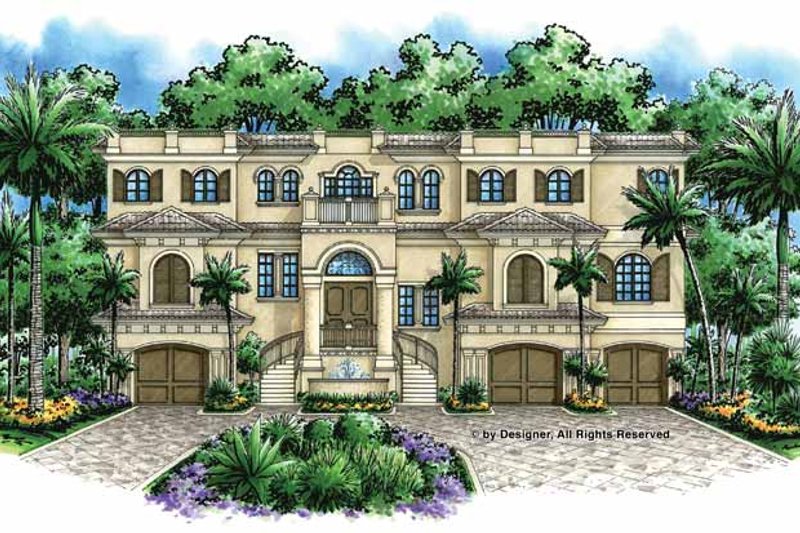 House Blueprint - Mediterranean Exterior - Front Elevation Plan #1017-47