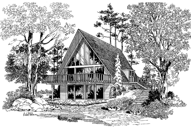 House Blueprint - Contemporary Exterior - Front Elevation Plan #72-546