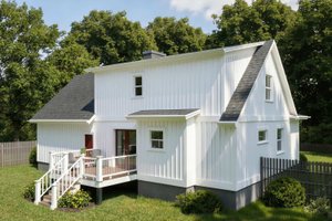 Exterior - Rear Elevation for Country House Plan #79-157 - 3 bed, 2.5 bath