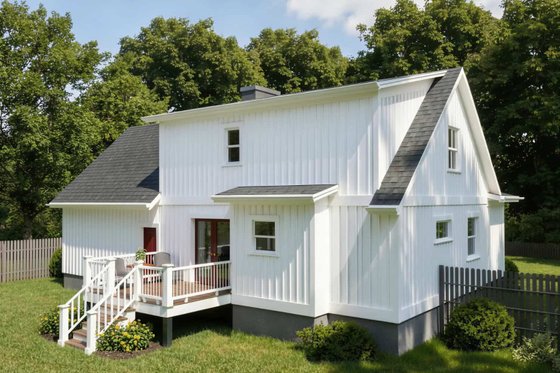 Exterior - Rear Elevation for Country House Plan #79-157 - 3 bed, 2.5 bath