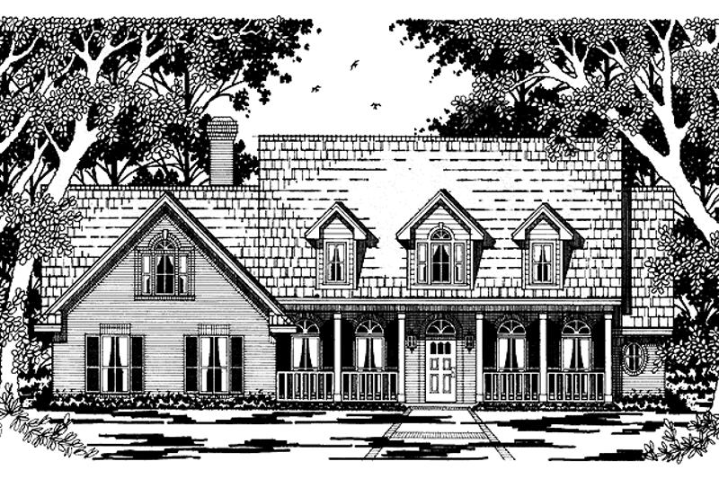 Home Plan - Country Exterior - Front Elevation Plan #42-563