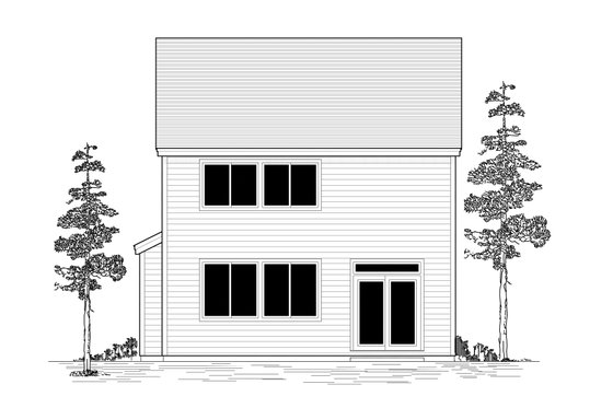 Exterior - Rear Elevation for Craftsman House Plan #53-660 - 3 bed, 2.5 bath
