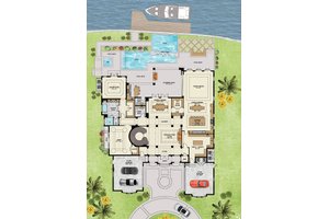Floor Plan - Main Floor for Mediterranean House Plan #548-19 - 4 bed, 6.5 bath