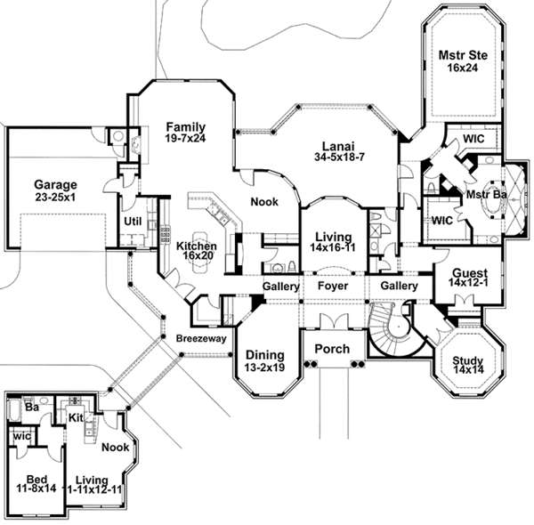 House Plan Design - Mediterranean Floor Plan - Main Floor Plan #120-211