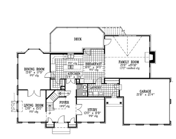 Dream House Plan - Colonial Floor Plan - Main Floor Plan #953-36