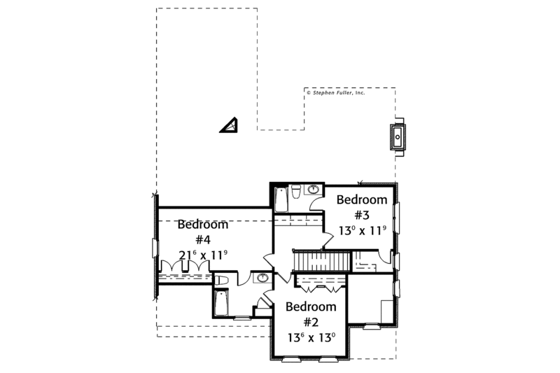 Dream House Plan - Floor Plan - Upper Floor for Colonial House Plan #429-326 - 4 bed, 3.5 bath
