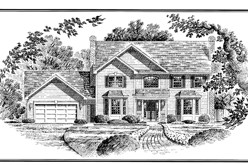 Architectural House Design - Colonial Exterior - Front Elevation Plan #316-220