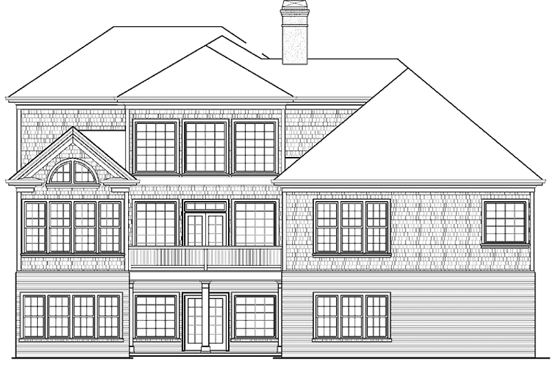 Home Plan - Exterior - Rear Elevation for Classical House Plan #429-304 - 3 bed, 3.5 bath