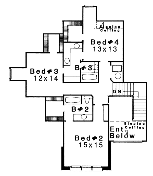 House Plan Design - Traditional Floor Plan - Upper Floor Plan #310-1080