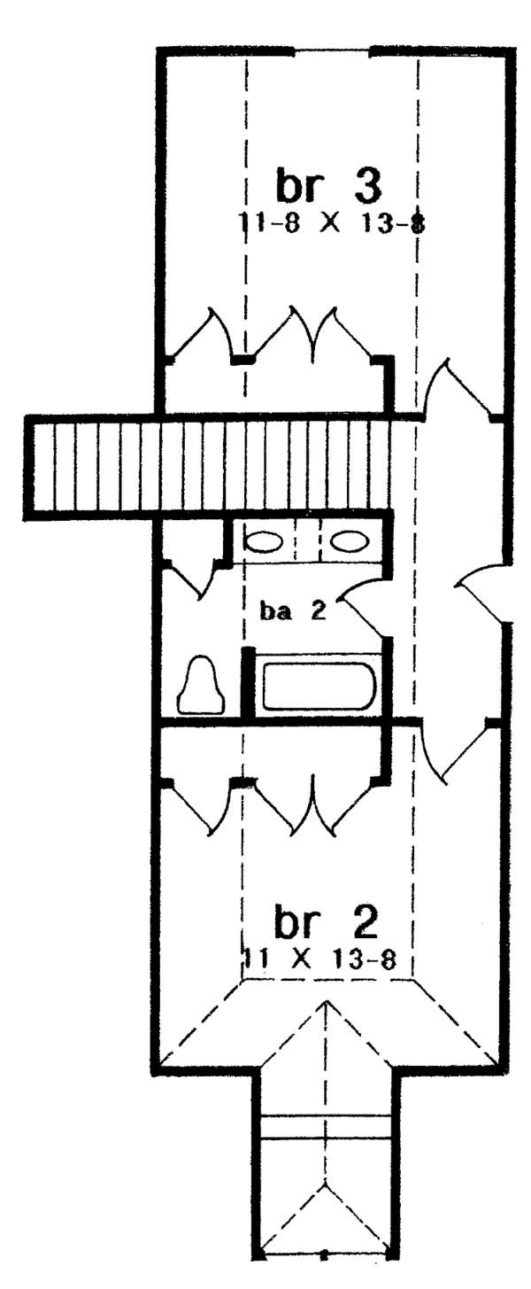 House Plan Design - Country Floor Plan - Upper Floor Plan #301-154