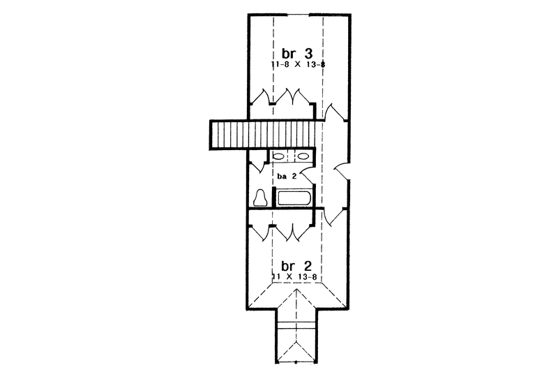 Dream House Plan - Floor Plan - Upper Floor for Country House Plan #301-154 - 3 bed, 2.5 bath