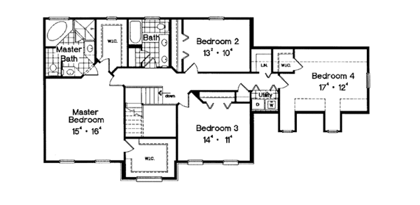 House Plan Design - Colonial Floor Plan - Upper Floor Plan #417-706