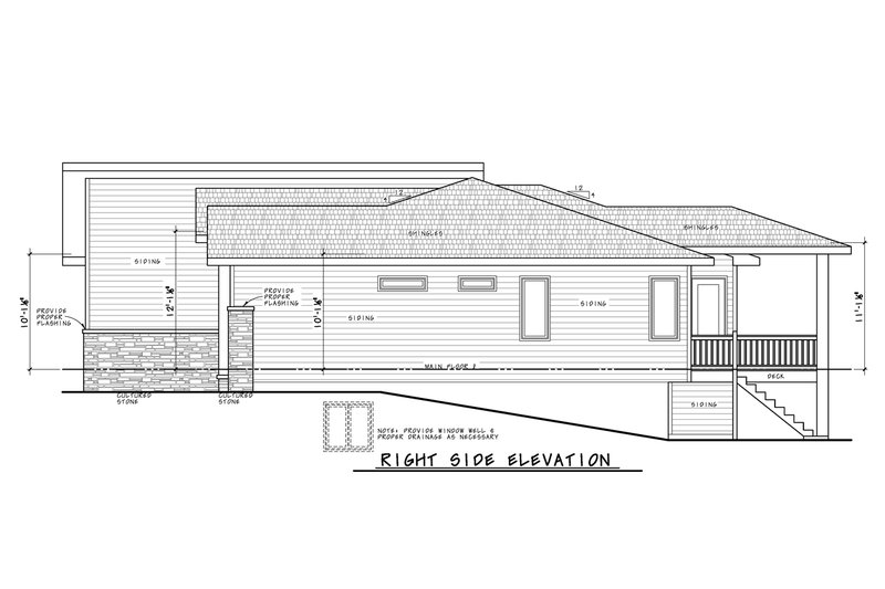 House Blueprint - Exterior - Other Elevation 1 for Contemporary House Plan #20-2461 - 3 bed, 2.5 bath