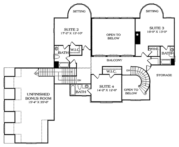 Dream House Plan - Country Floor Plan - Upper Floor Plan #453-460