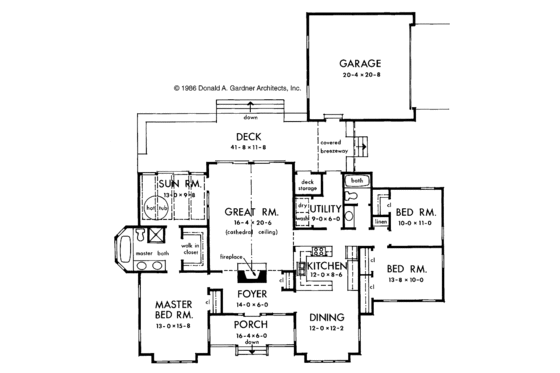 Floor Plan - Main Floor for Country House Plan #929-130 - 3 bed, 2 bath