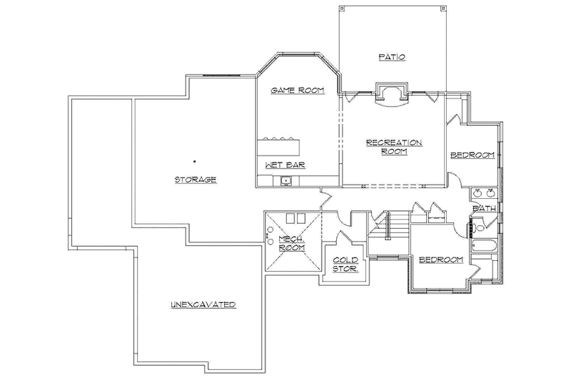 Home Plan - Floor Plan - Lower Floor for Country House Plan #945-135 - 3 bed, 2.5 bath