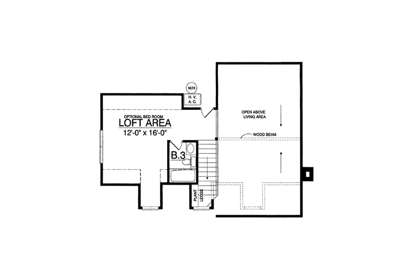 Dream House Plan - Floor Plan - Upper Floor for Country House Plan #40-441 - 2 bed, 2 bath
