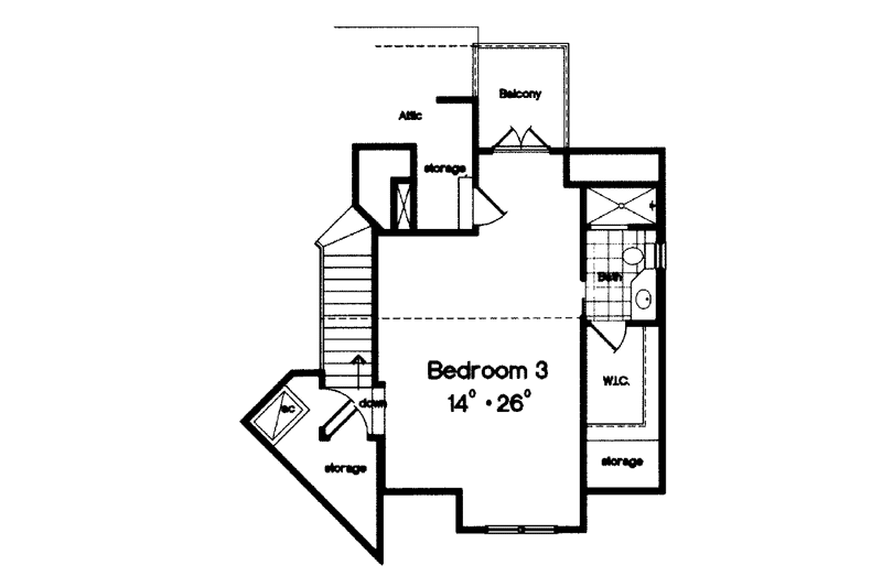 Home Plan - Floor Plan - Upper Floor for Craftsman House Plan #417-657 - 3 bed, 3 bath