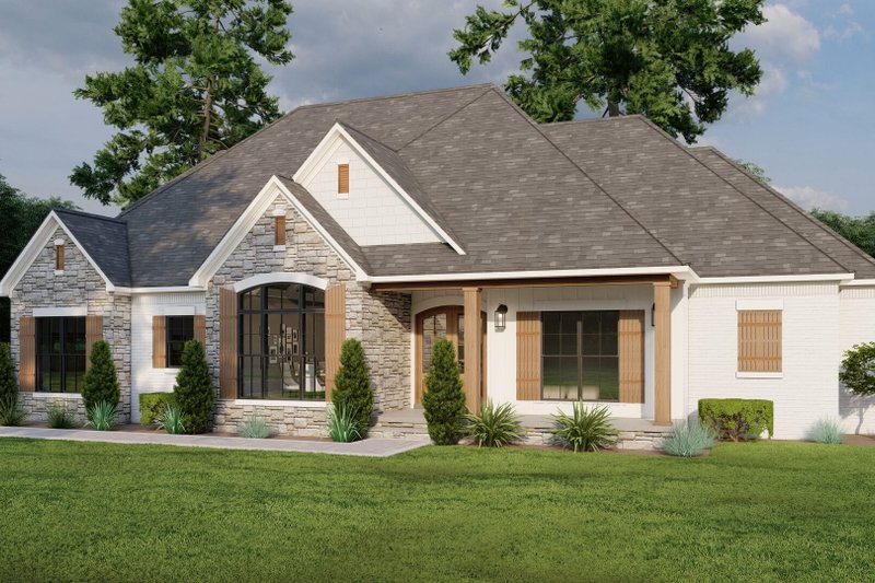 Architectural House Design - Craftsman Exterior - Front Elevation Plan #923-65