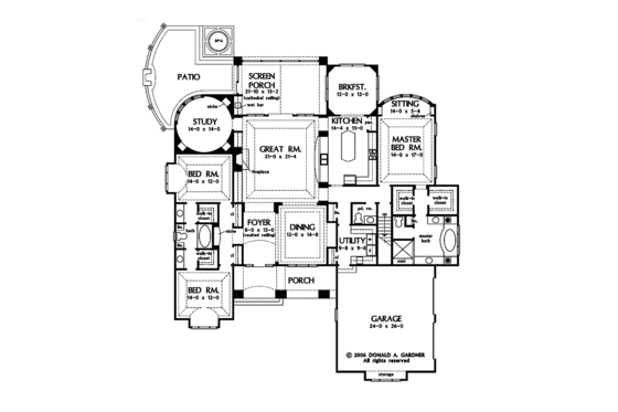 Floor Plan - Main Floor for European House Plan #929-890 - 3 bed, 2.5 bath
