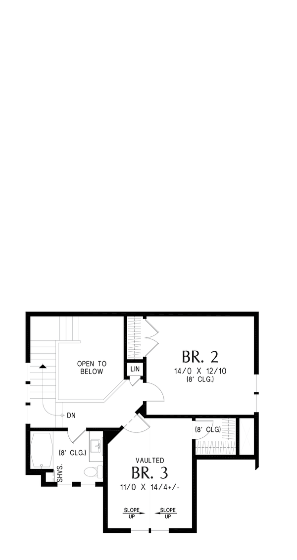House Blueprint - European Floor Plan - Upper Floor Plan #48-1207