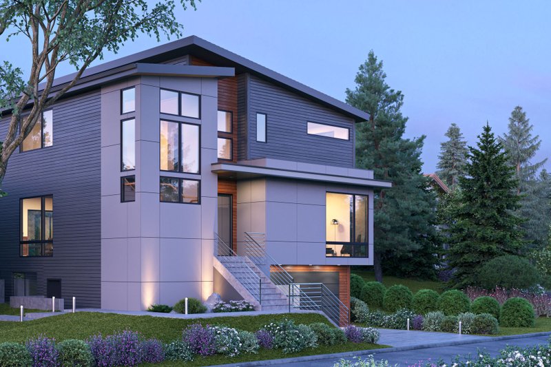 House Plan Design - Contemporary Exterior - Front Elevation Plan #1066-155