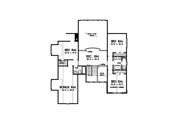 Floor Plan - Upper Floor for Craftsman House Plan #929-839 - 5 bed, 4 bath