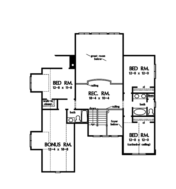 Craftsman Floor Plan - Upper Floor Plan #929-839
