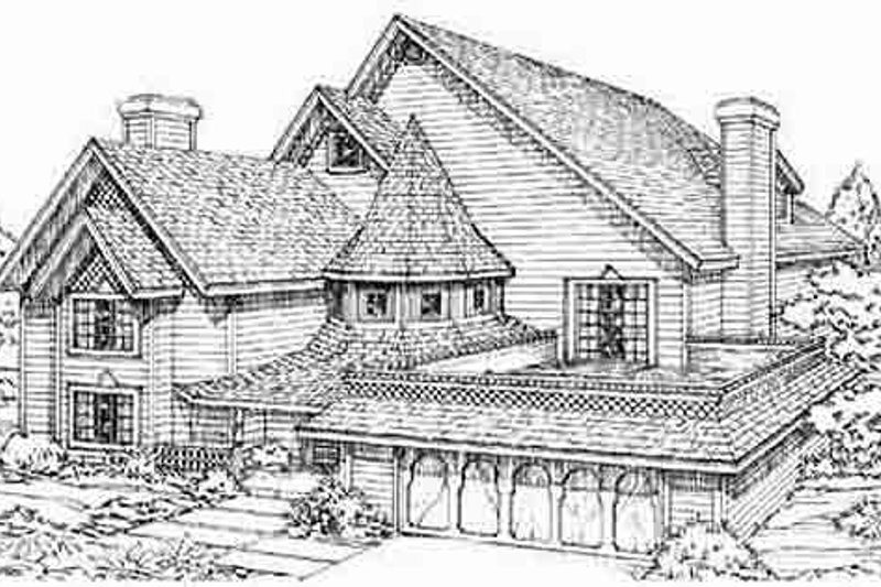 European Style House Plan - 3 Beds 2.5 Baths 2546 Sq/Ft Plan #1-579