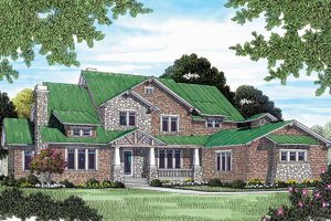 House Plan Design - Exterior - Front Elevation for Craftsman House Plan #453-463 - 5 bed, 5 bath