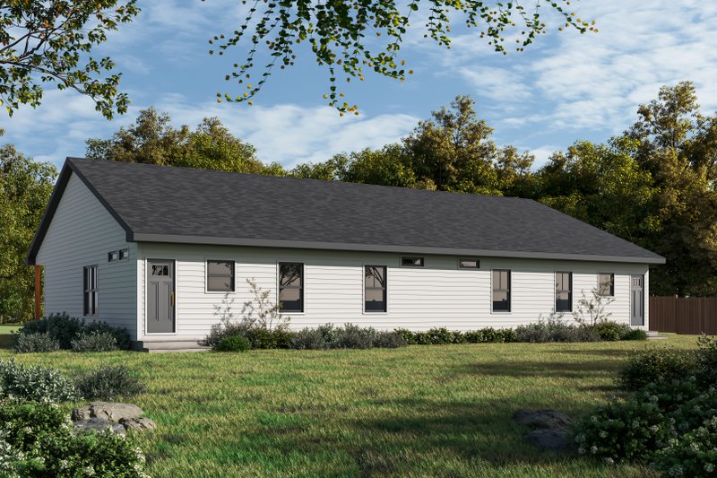 House Blueprint - Exterior - Rear Elevation for Farmhouse House Plan #20-2596 - 4 bed, 2 bath