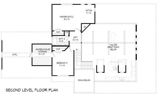 Farmhouse Floor Plan - Upper Floor Plan #932-137