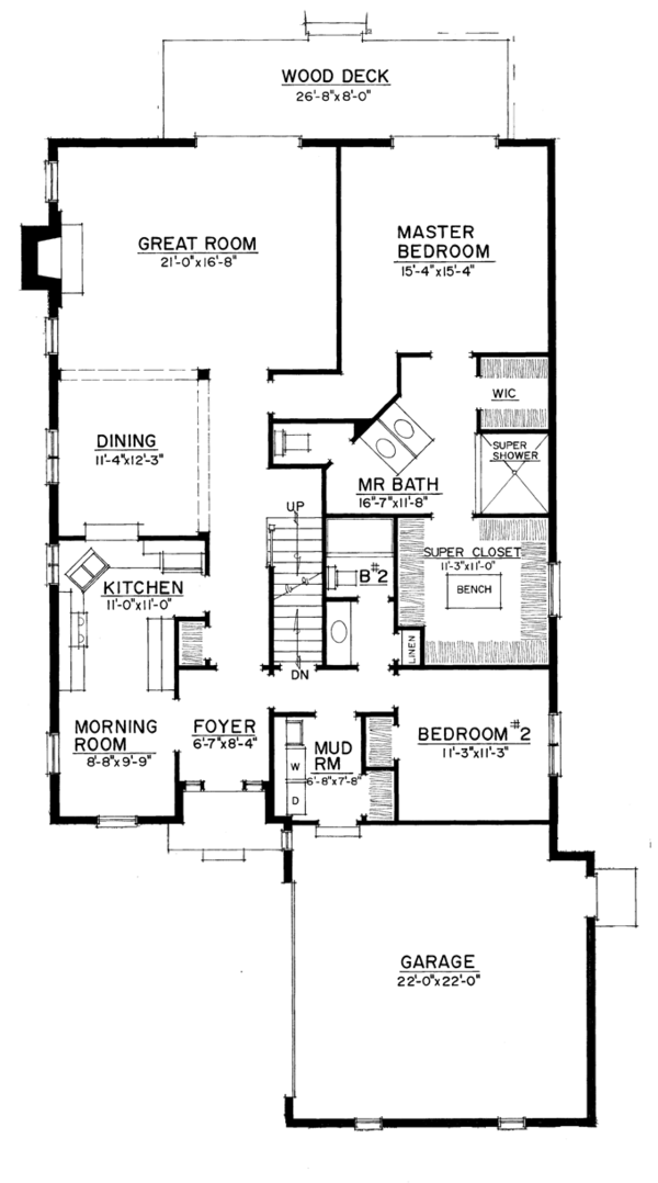 House Blueprint - European Floor Plan - Main Floor Plan #1016-108