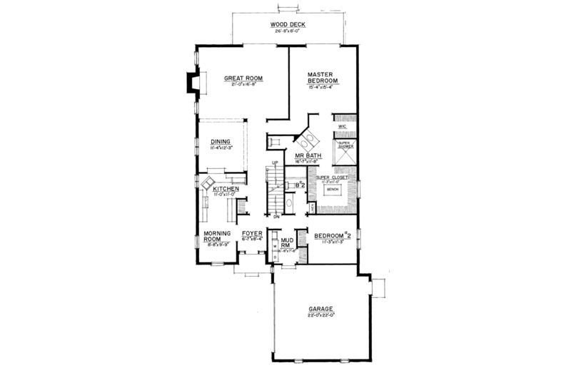 House Plan Design - Floor Plan - Main Floor for European House Plan #1016-108 - 4 bed, 3 bath