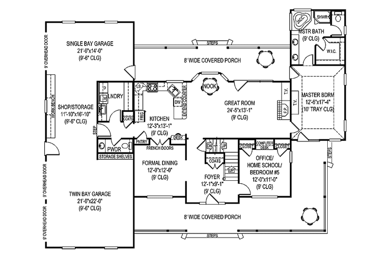 Dream House Plan - Floor Plan - Main Floor for Country House Plan #11-274 - 5 bed, 2.5 bath
