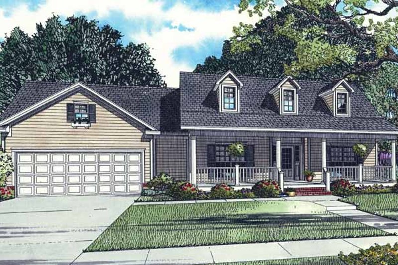 Country Style House Plan - 3 Beds 2 Baths 1806 Sq/Ft Plan #17-2772