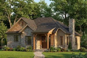 Cottage Exterior - Front Elevation Plan #22-573