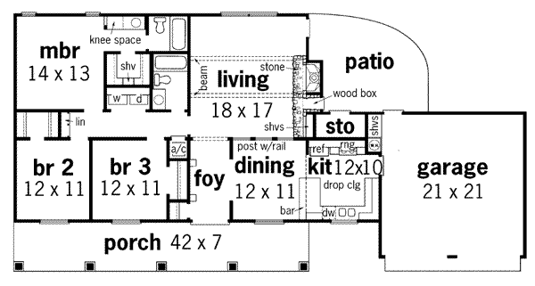 Home Plan - Traditional Floor Plan - Main Floor Plan #45-106
