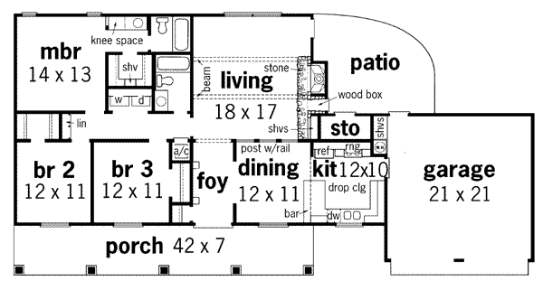 Traditional Floor Plan - Main Floor Plan #45-106