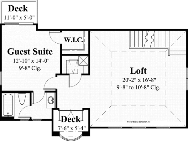 Dream House Plan - Mediterranean Floor Plan - Upper Floor Plan #930-434