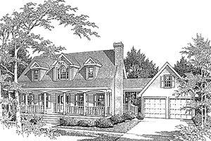 House Design - Exterior - Front Elevation for Country House Plan #10-277 - 3 bed, 2.5 bath