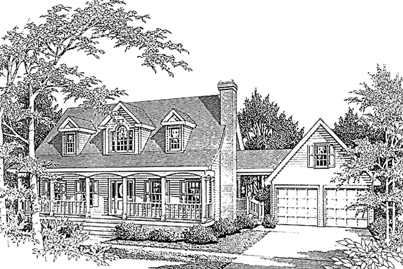 Architectural House Design - Country Exterior - Front Elevation Plan #10-277