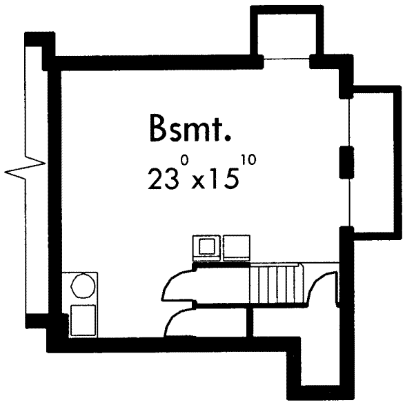 Floor Plan - Lower Floor for Traditional House Plan #303-378 - 3 bed, 2.5 bath
